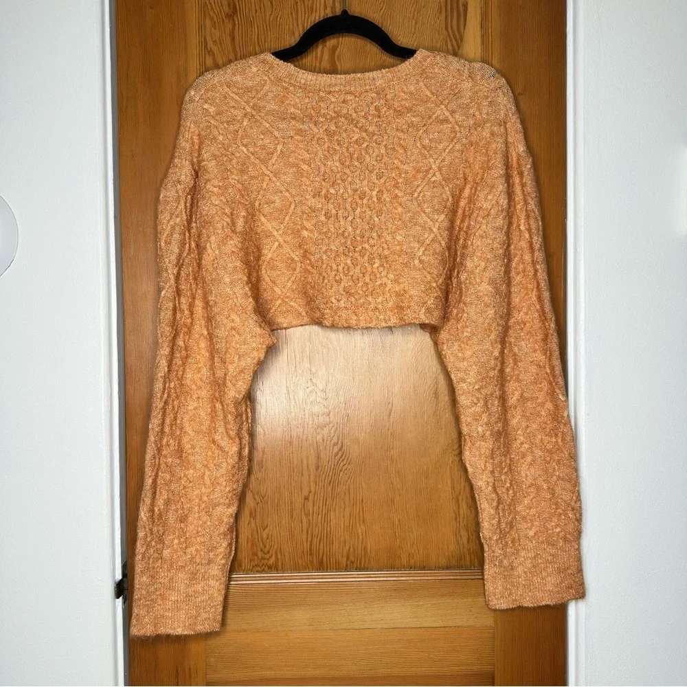 free people mercury cable knit cropped bolero shrug